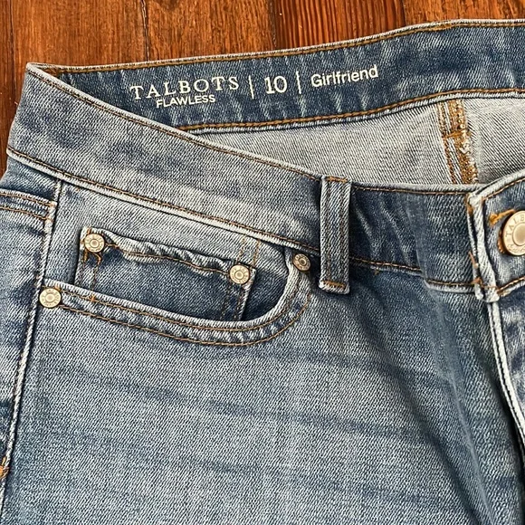 Talbots Flawless Floral Embroidery Girlfriend Jeans - Picture 6 of 8